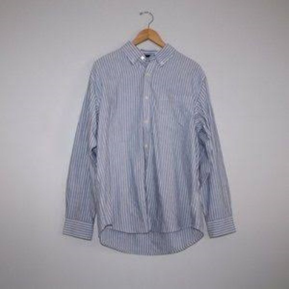 NAUTICA Vertical Stripe Collar Button Dress Shirt